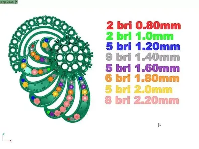 Diamond-Encrusted Brooch 3D print model