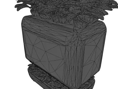 Modern SciFi Wall Planter with Lights 3D model