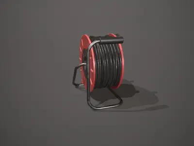 Black and Red Extension Cable Low-poly 3D model