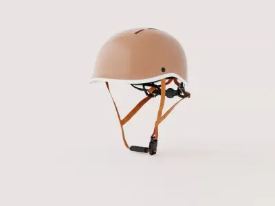 Urban Bicycle Helmet - Rose Gold Low-poly 3D model