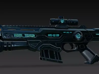 Sci-fi assault rifle 3D model