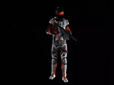 Robot Soldier - Assault Soldier Low-poly 3D model order