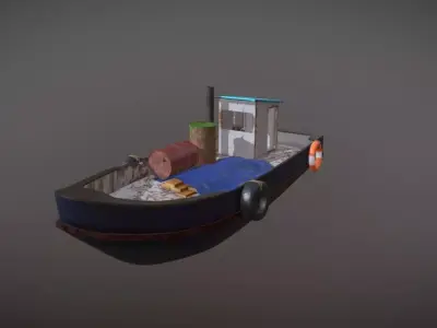 Industrial Boat 3D model