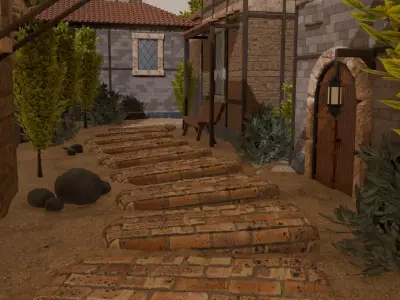 Walled Village 3D model