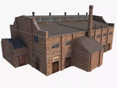 Factory Building 3 Low-poly 3D model