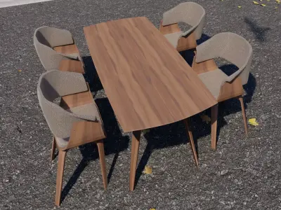 3d model chair and table Free 3D model