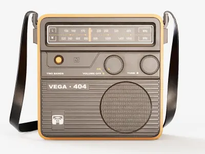 Retro Portable Radio Vega PBR Low-poly 3D model