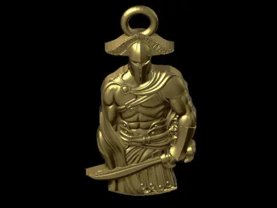 spartan soldier pendant 3D print model