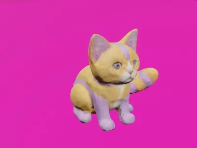 orange cat  3D model