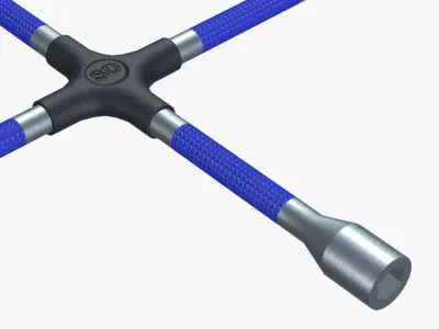 Cross Plug Wrench 3D model