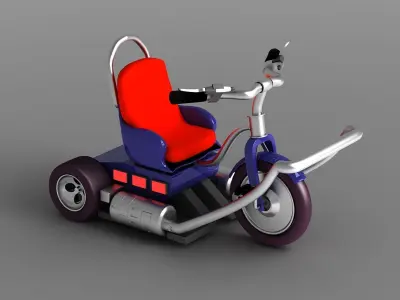 toon cartoon wheel vehiclerealistic child plastic 3D model