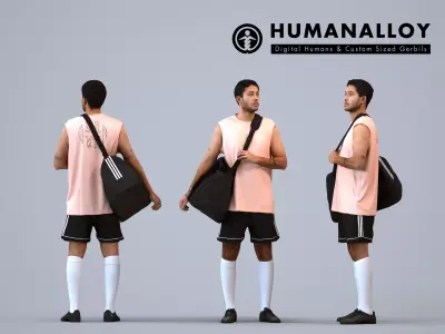 00535Levi003 - Adult Caucasian male waiting in summer 3D model