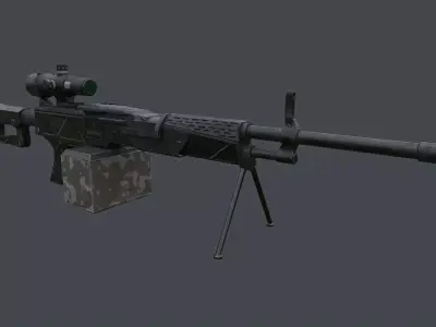 QJY-201 China Machin Gun Low-poly 3D model