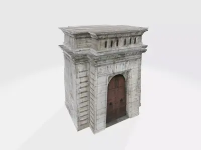 Monument stone gate Low-poly 3D model
