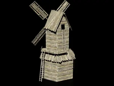 mill windmill Low-poly 3D model