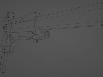 Lowpoly Concept Sci-fi Pistol Low-poly 3D model