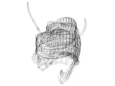 Ancient Combat Helmet - Macedonian Lionhead 3D model