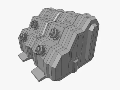 Fuel tank sci-fi low poly  Low-poly 3D model