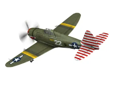 Republic P-47D Thunderbolt - 22  3D model