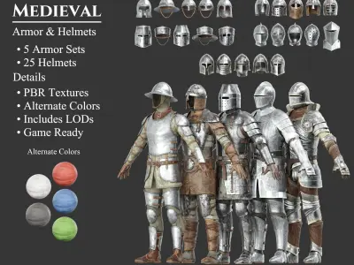 Medieval Collection Armory 3D Model Pack