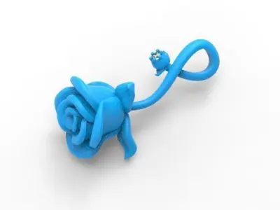 Vintage rose pendant 3D print model