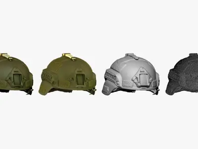 001301 army green helmet 3D model