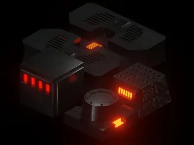 A set of 3d models for the game rimworld 3D model