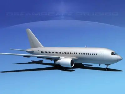 Boeing 767-100 Bare Metal 3D model