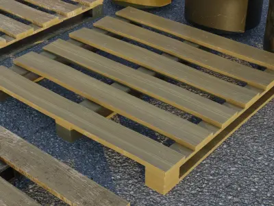 Pallets PBR game ready set of wooden Low-poly 3D model