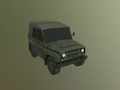 UAZ Jeep - Lowpoly Game Ready  Low-poly 3D model