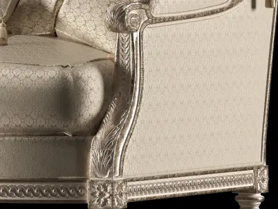 Louis sofa and armchair set 3D model