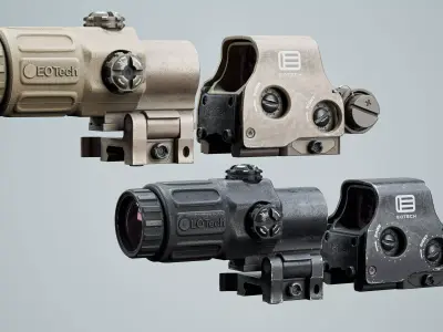 EOTech EXPS3 Holographic Sight Magnifer G33 STS Scope Low-poly 3D model