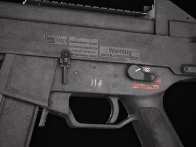 HK UMP-45 - Game ready  Low-poly 3D model