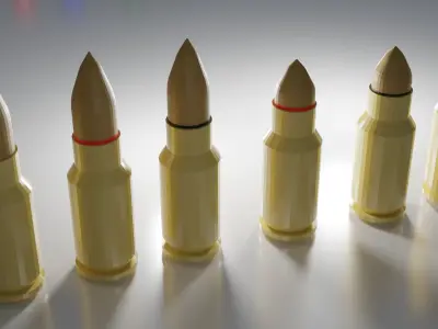 Modular Low Poly Ammo Pack Low-poly 3D model