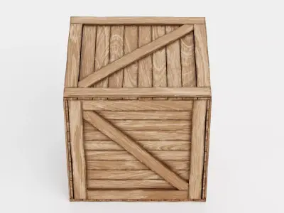 Wooden Crate V2 - Clean Storage and Transport Box 3D model