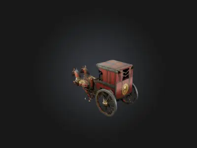 War Chariot Low-poly 3D model