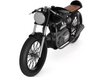 Cafe Racer Motorcycle 3D model 2