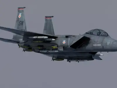 McDonnell Douglas F-15E Fully-Rigged and Animated With Weapons Low-poly 3D model