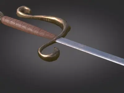 Stylized Medieval Sword melee weapon game ready Low-poly 3D model shop