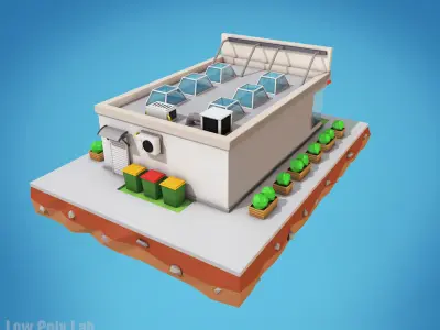 Cartoon Fashion Store City Building Low-poly 3D model