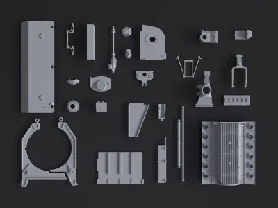 Kitbash Kit - 25 Free Original Star Wars Parts Free 3D model