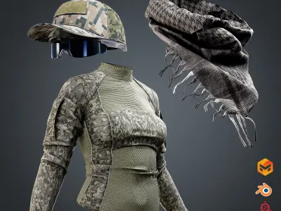 Military Rapid Assault Suit Low-poly 3D model