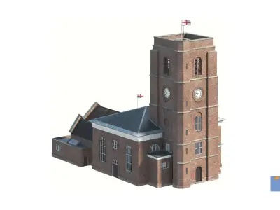 3D England building Old church 3D model