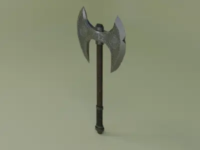 Double-Sided Axe Low-poly 3D model
