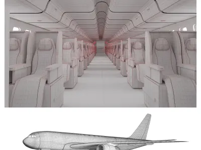 Boeing 777 Low-poly 3D model