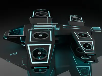 Sci Fi Air Craft Low-poly 3D model