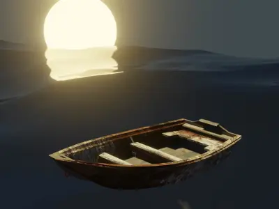 Boat 001 Low-poly 3D model