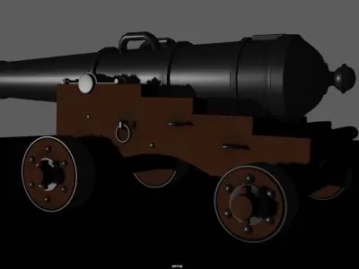18th century ship cannon 3D model