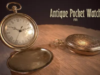 Antique Pocket Watch Low-poly 3D model purchase