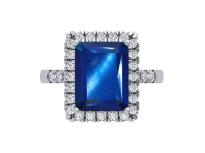 Emerald Radiant Ring 3D print model 18